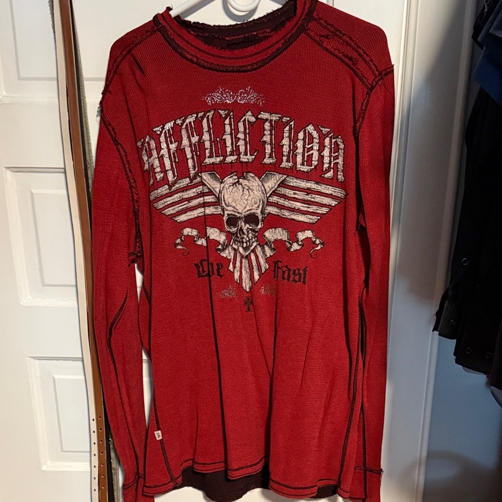 Affliction Crimson Skull Graphic Tee